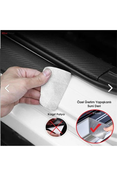 Autowise Kia Logolu Karbon Kapı Eşiği Koruyucu Bant Folyo 4'lü Set - 6
