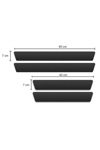 Autowise Cupra Logolu Karbon Kapı Eşiği Koruyucu Bant Folyo 4'lü Set - Resim 5