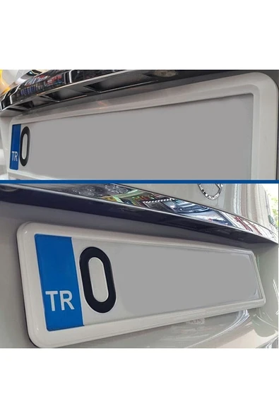 Autowise Beyaz Çerçeveli Oto Plakalık Abs Plastik Esnek Plakalık 2 Adet - 5