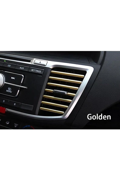 Autowise Araç Içi Klima Izgarasına Geçmeli Klima Süsü Havalandırmaya Geçme Renkli Çıta Gold Altın Sarısı