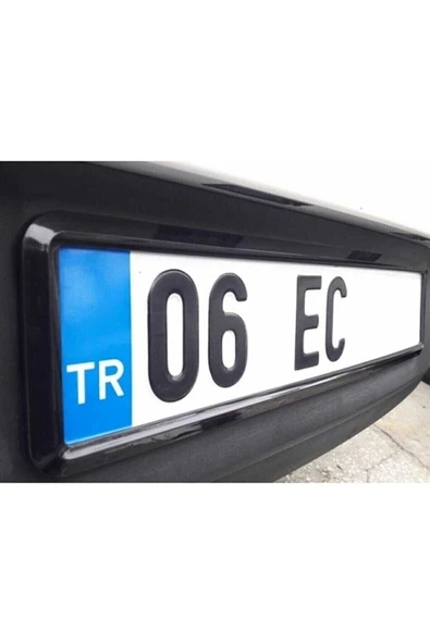 Autowise Parlak Siyah Çerçeveli Oto Plakalık Abs Plastik Esnek Piano Black Plakalık 2 Adet