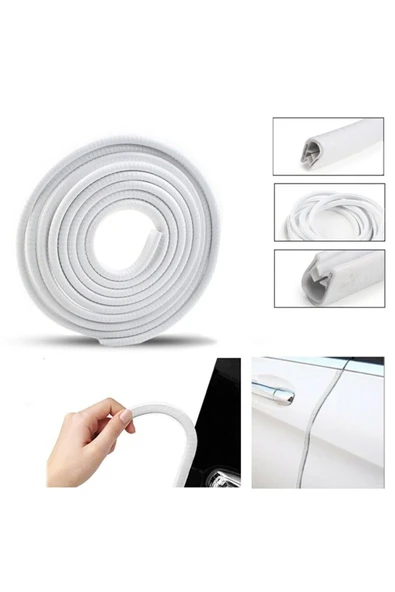 Autowise Oto Kapı Fitili Çizilmelere Karşı Koruyan Araç Kapı Koruyucu Fitil Beyaz 5 Metre - 4
