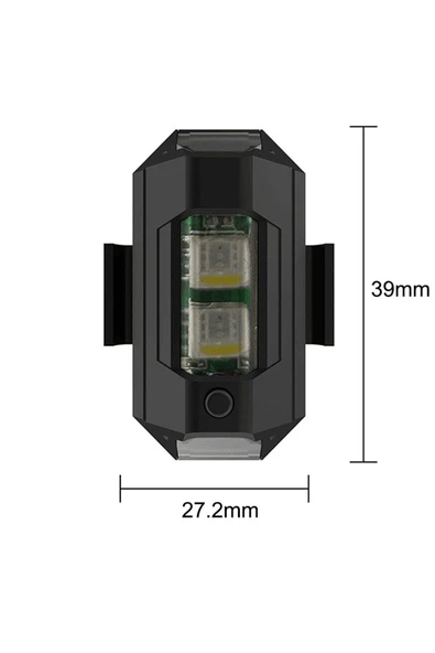 Autowise 2 Adet Mini Uçak Kanat Led Kablosuz Aircraft Rgb Led Lamba Kablosuz Mini Çakar Usb Şarjlı - 5