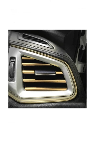Autowise Araç Içi Klima Izgarasına Geçmeli Klima Süsü Havalandırmaya Geçme Renkli Çıta Gold Altın Sarısı - 4