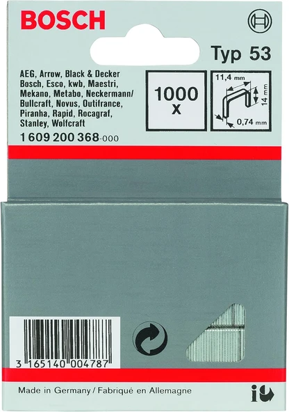 Bosch Zımba Teli Tip 53 11.4x0.74x14 mm