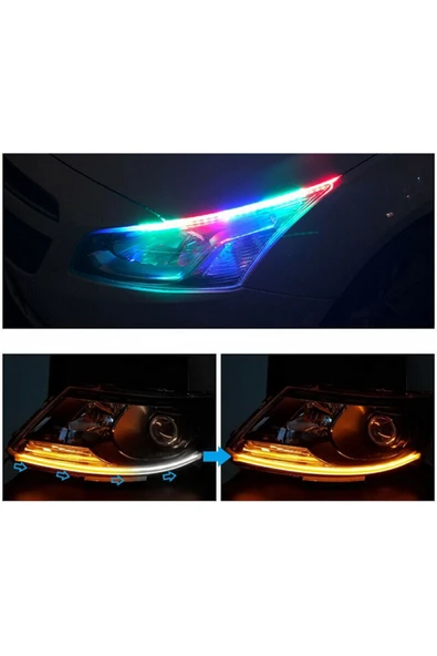 Autowise Kumandalı Far Üstü Kayar Led Rgb 60cm - 2
