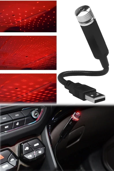 Autowise Araç Içi Usb Tavan Led Aydınlatma Disko Işık Star Light