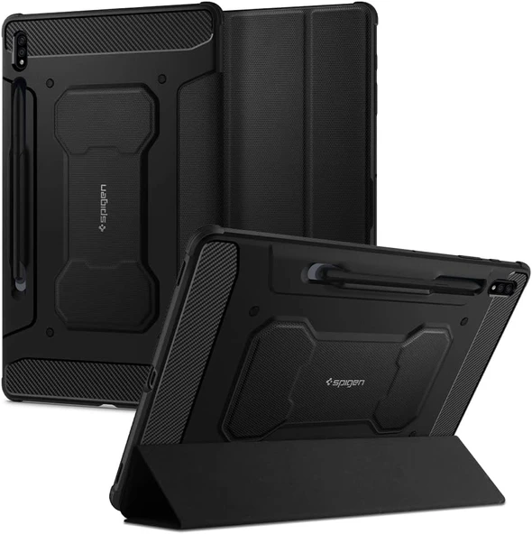 Spigen Galaxy Tab S8 Plus / S7 Plus Kılıf Rugged Armor Pro Black - ACS01607