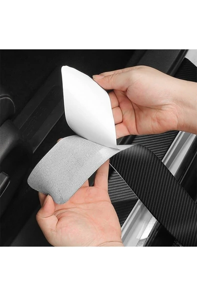 Autowise Renault Logolu Karbon Kapı Eşiği Koruyucu Bant Folyo 4'lü Set - 2