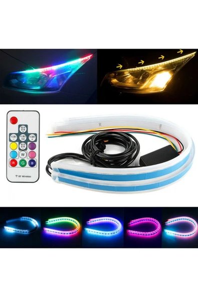 Autowise Kumandalı Far Üstü Kayar Led Rgb 60cm - 4
