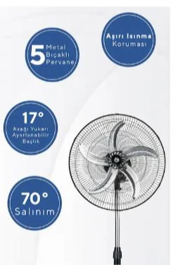 KUMTEL KTF-310 18" 3 in 1 Sanayi Tipi Vantilatör - 3