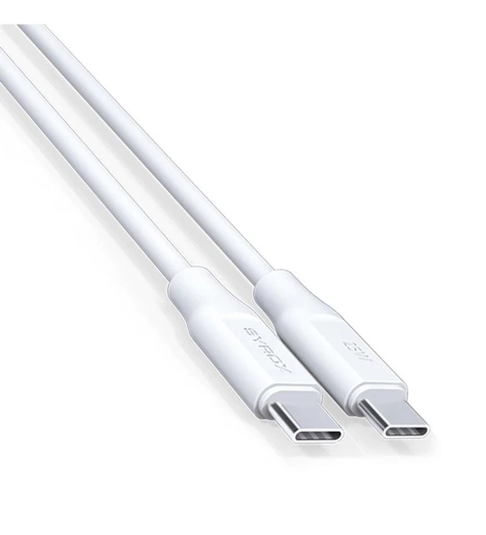 Type-C To Type-C Pd 25W Hızlı Data/şarj Kablosu 1mt Beyaz (Her İki Ucu da Type-C Dir)