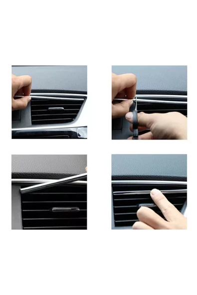 Autowise Araç Içi Klima Izgarasına Geçmeli Klima Süsü Havalandırmaya Geçme Renkli Çıta Gökkuşağı - 6