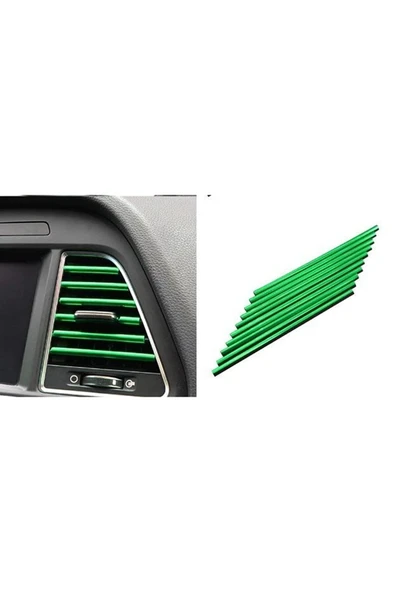 Autowise Araç Içi Klima Izgarasına Geçmeli Klima Süsü Havalandırmaya Geçme Renkli Çıta Yeşil - 4