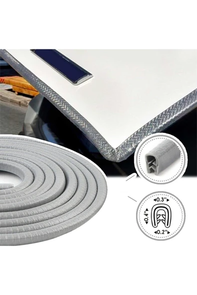 Autowise Oto Kapı Fitili Çizilmelere Karşı Koruyan Araç Kapı Koruyucu Fitil Gri 5 Metre - 7