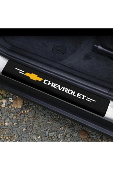 Autowise Chevrolet Logolu Karbon Kapı Eşiği Koruyucu Bant Folyo 4'lü Set - 3