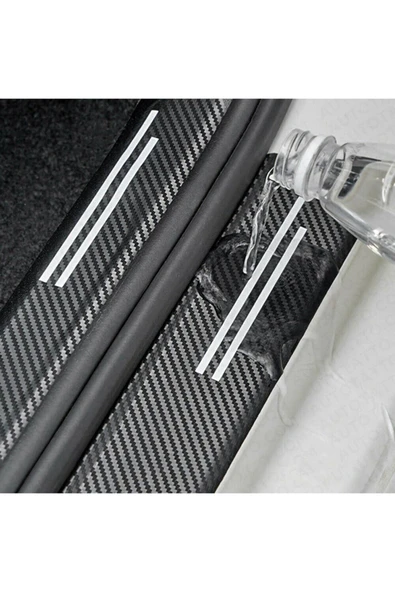 Autowise Chery Logolu Karbon Kapı Eşiği Koruyucu Bant Folyo 4'lü Set - Resim 5