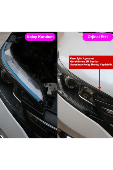 Autowise Far Üstü Kayar Led Açılış Animasyonlu Selamlamalı 60cm 2 Adet - 4
