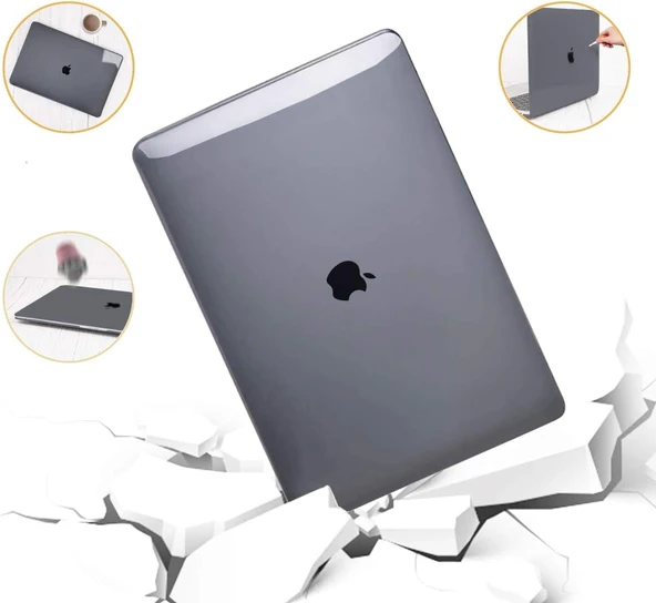 Codegen Apple 13" Macbook Air A1932 A2179 A2337 M1 Kristal Gri Kılıf Koruyucu Kapak