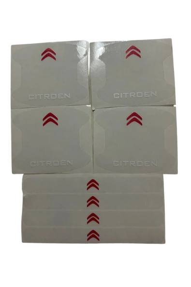 Autowise Citroen Marka Logolu Oto Kapı Kolu Çizik Önleyici Yapışkan 8'li Set
