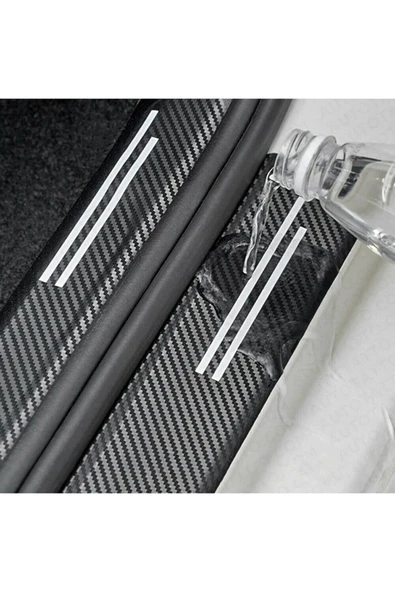 Autowise Seat Logolu Karbon Kapı Eşiği Koruyucu Bant Folyo 4'lü Set - 6