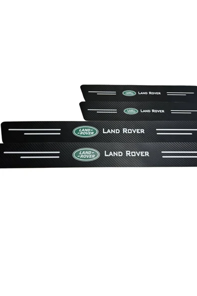 Autowise Land Rover Logolu Karbon Kapı Eşiği Koruyucu Bant Folyo 4'lü Set - 1