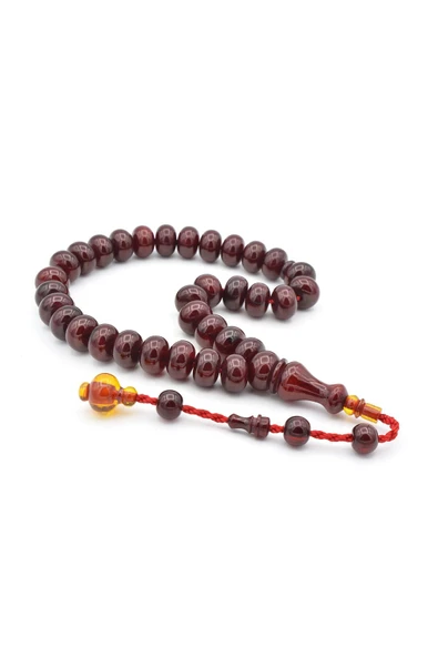 Ahmet Emin Yapımı Osmanlı Model Vişne Sıkma Kehribar Tesbih 003 - Resim 2