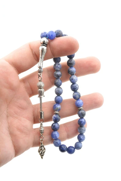 Faset Kesim Hakiki Doğal Sodalit Taşı Tesbih 8 Mm - Resim 5