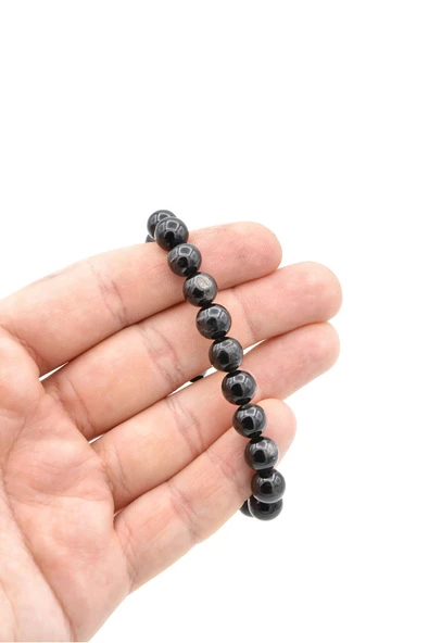 Hakiki Doğal Hipersten Taşı Bileklik Hypersthene 8.5 Mm - 5