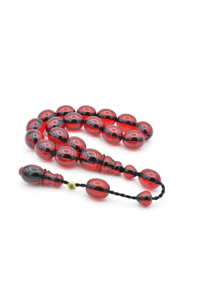 Enes Abdo İmzalı Beyzi Kesim Kırmızı Sıkma Kehribar Efe Maskot Tesbih ürün görseli 1