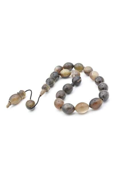 Usta İşi Sistemli Beyzi Kesim Koyu Bufalo Boynuzu Efe Maskot Tesbih - Resim 4