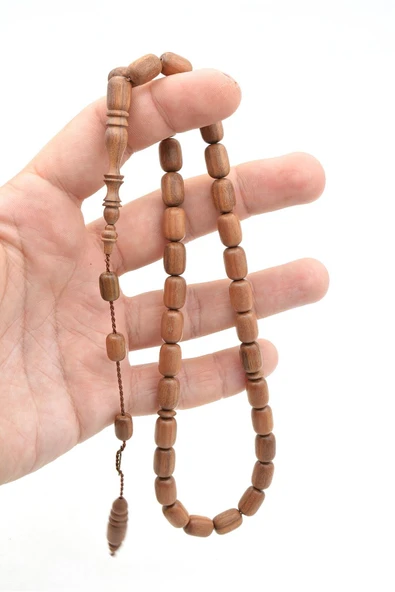 Usta İşi İmzalı Kapsül Kesim Kokulu Açık Kahve Pelesenk Tesbih - 6