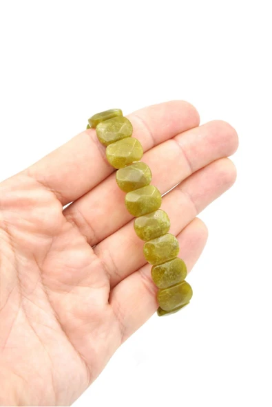 Rolex Model Hakiki Doğal Peridot Olivin Taşı Bileklik - 4