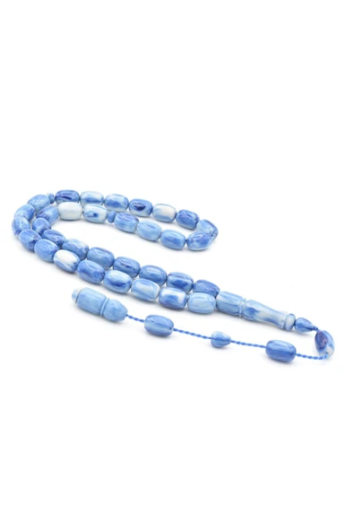 Sistemli Kapsül Kesim İri Boy Mavi Beyaz Katalin Tesbih ürün görseli 1