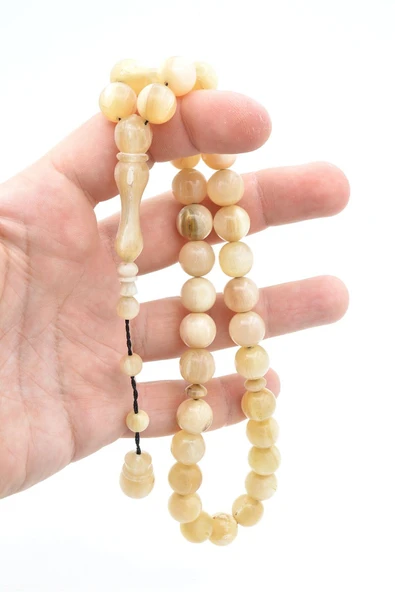 Usta İşi Sistemli Küre Kesim İri Boy Koç Boynuzu Tesbih 12 Mm - 5