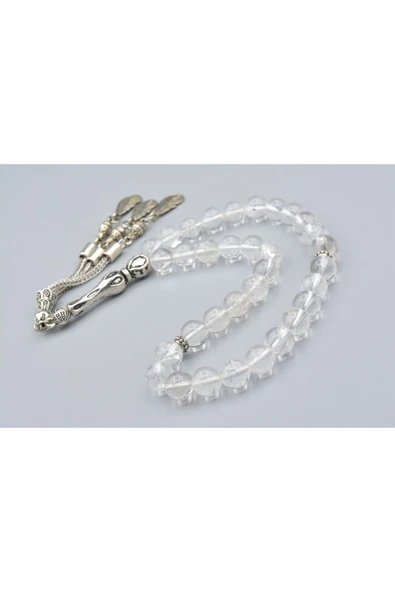 Hakiki Doğal Kristal Kuvars Taşı Tesbih 8.5 Mm - 4