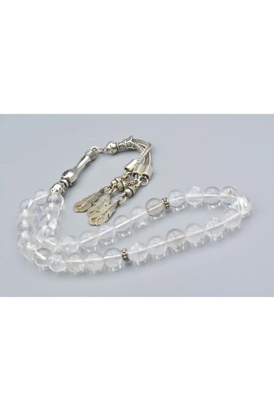 Hakiki Doğal Kristal Kuvars Taşı Tesbih 8.5 Mm - 3