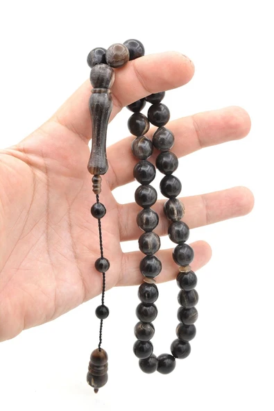 Usta İşi Sistemli Küre Kesim Dev Boy Bufalo Boynuzu Tesbih - Resim 6