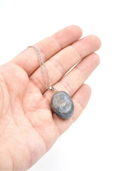 Hakiki Doğal Safir Taşı Kolye Ucu - 3