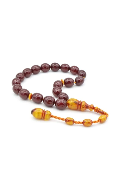 Ahmet Emin Yapımı Osmanlı Model Vişne Sıkma Kehribar Efe Maskot Tesbih - Resim 2