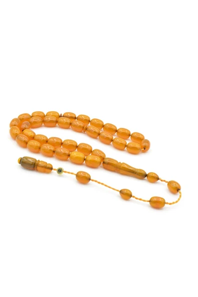 Enes Abdo İmzalı Kapsül Kesim Sarı Katalin Tesbih - Resim 2