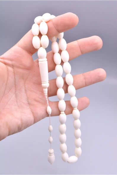 Usta İşi Sistemli Beyzi Kesim İri Boy Deve Kemiği Tesbih - Resim 6