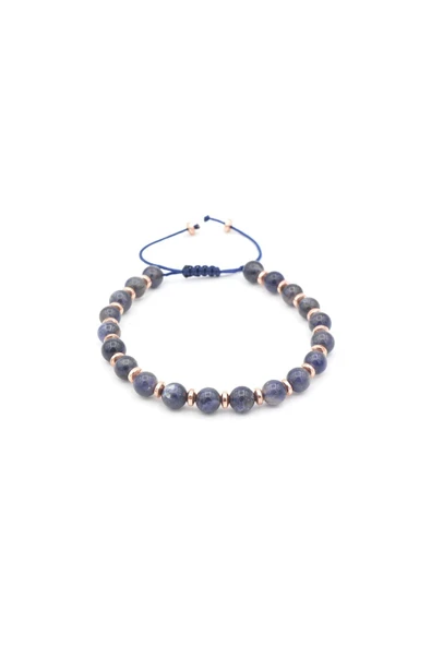 Makrome Model Hakiki İyolit Taşı Bileklik 6 Mm - 4