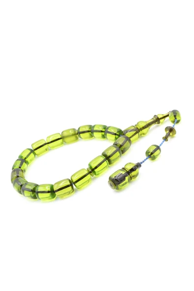 Hakkı Usta İmzalı Fıçı Kesim Yeşil Sıkma Kehribar Efe Maskot Tesbih - Resim 2