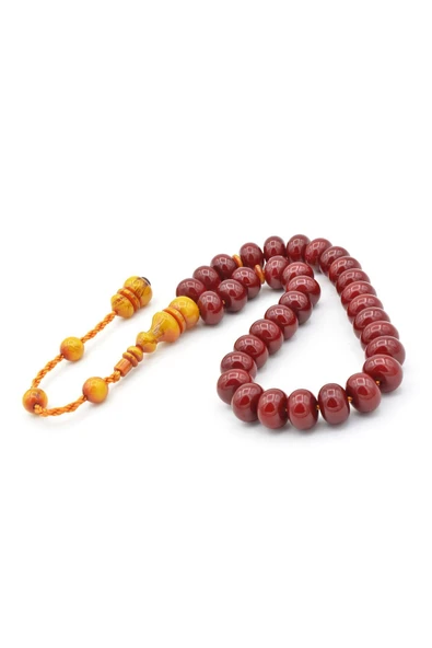 Ahmet Emin Yapımı Osmanlı Model Vişne Sıkma Kehribar Tesbih 001 - Resim 5