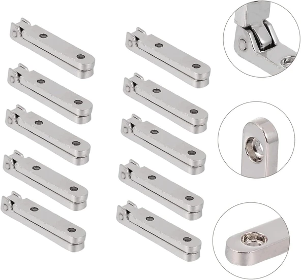 Ahşap Takı Mücevher Puro Kutu Menteşesi Nikel 6 / 90 Derece - 3