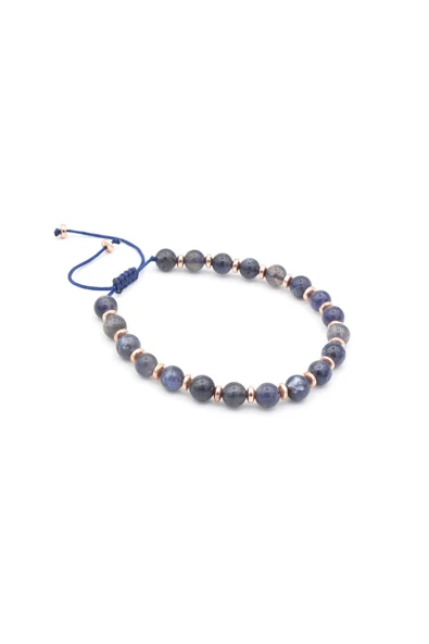 Makrome Model Hakiki İyolit Taşı Bileklik 6 Mm