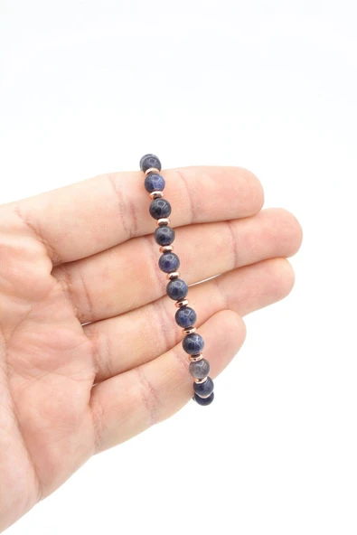 Makrome Model Hakiki İyolit Taşı Bileklik 6 Mm - 5