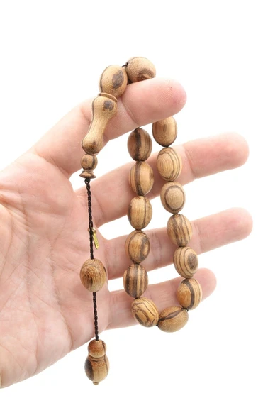 Hakkı Usta İmzalı Beyzi Kesim Öd Ağacı Efe Maskot Tesbih - Resim 5