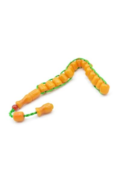 Zeyzun Usta Yapımı Kapsül Kesim Turuncu Sıkma Kehribar Zaza Tesbih - Resim 4